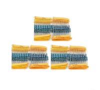 Fauhapyway Kit de resistencias de película metálica, resistencias de tolerancia de porcentaje de 1 W, surtido de ohmios a 1 m ohmios, juego de muestras de componentes electrónicos, para piezas de