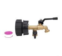 Fauhapyway Latón doble salida IBC Tote Fitting con rosca fina S60 para IBC que lleva accesorios del bolso y sistemas industriales de la transferencia del fluido