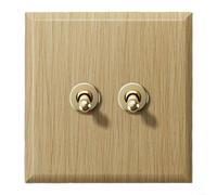 Fauhapyway Latón vintage para placa de interruptor de palanca, hecha a mano de 86 x 86 mm, luces y ventiladores con acabado decorativo para toma de corriente (2)