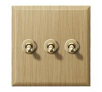 Fauhapyway Latón vintage para placa de interruptor de palanca, hecha a mano de 86 x 86 mm, luces y ventiladores con acabado decorativo para toma de corriente (3)