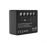 Fauhapyway Medidor de potencia WIFI Monitor de energía inteligente Voltaje en tiempo real Pantalla de factor de corriente Control de aplicación a través de 2.4G WiFi asistente de activación de voz