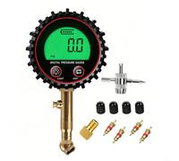 Fauhapyway Medidor digital de baja presión 5-60 PSI con conector inferior NPT de 1/4 pulgadas, protector de goma para aire de coche y camión (juego de manómetro)