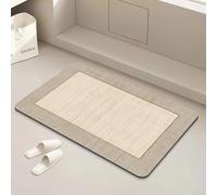 Fauhapyway Nordic - Alfombra de baño de tierra de diatomeas de 40 x 60 cm, antideslizante, de secado rápido, absorbente, para baño, color beige (hierba primaveral)