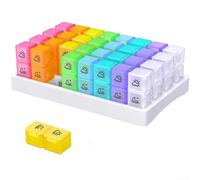 Fauhapyway Organizador mensual grande de píldoras de 31 días AM PM dosificación 62 compartimentos caja de medicina de plástico para suplementos, aceite de hígado de bacalao (B)