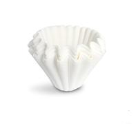 Fauhapyway Papel de filtro de café corrugado blanqueado para verter sobre elaboración, diseño plegado mejora el flujo, pulpa de madera biodegradable,(155)