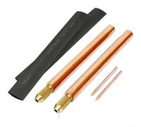 Fauhapyway Pluma cuadrada de soldadura por puntos 25 con punta de cobre y pinza de latón para proyectos de soldadura de bricolaje (A)