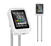 Fauhapyway Probador de humedad recargable 6 en 1, probador de pH del suelo, medidor digital de temperatura de luz de humedad recargable, con pantalla giratoria, sensor USB-C para salud vegetal.