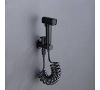 Fauhapyway Pulverizador de bidé de mano de aleación de zinc negro plateado