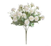 Fauhapyway Ramo de flores artificiales de seda de un solo tallo, para decoración del hogar, boda, fiesta, arreglo vibrante de hortensias lilas (blanco)