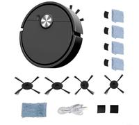 Fauhapyway, Robot aspirador y fregona de carga automática 3 en 1, reanudación automática después de la recarga para un funcionamiento ininterrumpido, prevención inteligente de obstáculos, lavado y