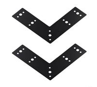 Fauhapyway Soporte plano de acero en forma de L de 10 x 10 pulgadas, para marco de metal de madera, placa de soporte de ángulo recto resistente para proyectos de interior y exterior