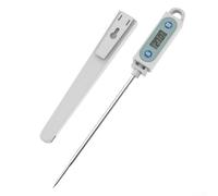 Fauhapyway Termómetro digital de alimentos para café, leche y hornear, termómetro de sonda de lectura rápida con pantalla Celsius y Fahrenheit (blanco)