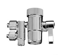 Fauhapyway Válvula desviadora de grifo Adaptador de filtro de agua de dos vías de latón M22 x M 24 con chapado en cromo para fregadero de cocina Conexión de 3/8 en 5/16