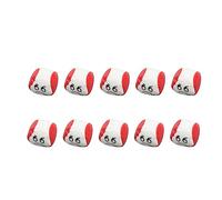 Fauitay 10 pufs de piel sintética con diseño de cara de dibujos animados para familias, fiestas, juegos de playa, color rojo