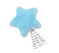Fauitay Adorno para árbol de Navidad de Felpa con Forma de Estrella Peluda, Adorable Decoración Navideña de 16,5 Cm con Base de 10cm para Decoración de Fiesta de Navidad de Granja (Azul)