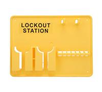 Fauitay Estación de Bloqueo y Etiquetado Kit LOTO de Seguridad Montado en la Pared con Orificios Preperforados para Mantenimiento Mecánico Eléctrico Industrial