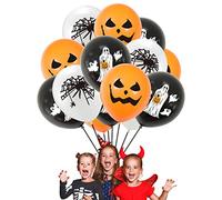 Fauitay Globos de Halloween, Globos de Confeti de Látex de 12 Pulgadas para Decoraciones de Fiestas, con Temas de Telaraña de Calabaza Fantasma (#1)