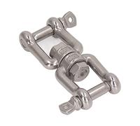 Fauitay Grillete de Doble Mandíbula de Acero Inoxidable 304, Conector de Anclaje de Mandíbula Inoxidable Giratorio de 360 Grados con Diseño Desmontable, para Hamaca, Silla, Columpio, (10MM)