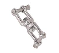 Fauitay Grillete de Doble Mandíbula de Acero Inoxidable 304, Conector de Anclaje de Mandíbula Inoxidable Giratorio de 360 Grados con Diseño Desmontable, para Hamaca, Silla, Columpio, (8MM)