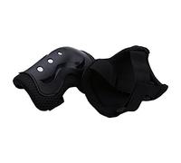 Fauitay Juego de 6 Rodilleras para Niños, Coderas, Muñequeras, con Correas Ajustables de Gancho y Bucle para Patinaje sobre Ruedas, Ciclismo, Scooter, Deportes Al Aire (Negra)