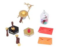 Fauitay Juego de sellos de cera en miniatura para casa de muñecas, accesorios para casa de muñecas con aleación de madera maciza, diseño realista, decoración navideña (patrón de dibujos animados)