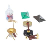 Fauitay Juego de sellos de cera en miniatura para casa de muñecas, accesorios para casa de muñecas con aleación de madera maciza, diseño realista, decoración navideña (patrón de Navidad)