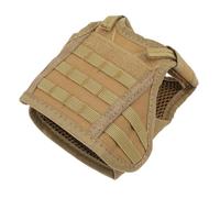 Fauitay Mini chaleco de cerveza, enfriador de bebidas de nailon, chaqueta con diseño de chaleco Molle para botellas de cerveza, botellas de bebidas, actividades al aire libre y fiestas (caqui)