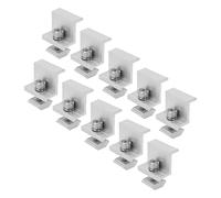 Fauitay Solar Mount Z Bracket 10pcs Solar Mount Z Soporte Aluminio Aleación Bloque de Prensa Pinzas de Tierra para PV Panel Rail End (35 mm)