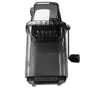 Fauitay Trituradora de Hielo Portátil, Máquina de Hielo Raspada Manual de 1,25 L con Acero Inoxidable para Acampar en la Oficina en Casa, Máquina Picadora de Hielo con Manivela (Negro transparente)