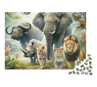 Fauna Africana Puzzle de 1000 Piezas para Adultos Papel Paisaje Natural Relajación Decoración Hogar Regalo Familia 52x38cm/1000pcs