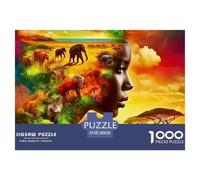 Fauna Africana Puzzle de 1000 Piezas Puzzle para Adultos Papel Escena Natural Colorida Concentración Puzzle para Toda la Familia Relajación Decoración Regalo 38x26cm/1000pcs