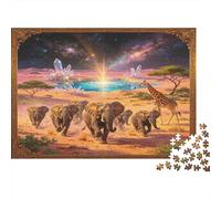 Fauna Africana Puzzle para Adultos Puzzle de 1000 Piezas Papel Escena de Noche Natural Relajación Juego Familiar Decoración Regalo Nan