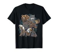 Fauna Aventura Osos Lobos Águilas Búfalos Alce Camiseta