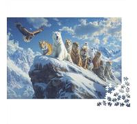Fauna Montaña Nevada Papel Puzzle de 1000 Piezas para Adultos Educativo Rompecabezas de Papel Grueso Entrenamiento Mental Decoración Hogar 38x26cm/1000pcs