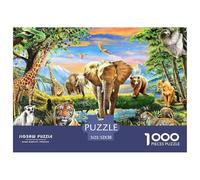 Fauna Salvaje Africana Puzzle de 1000 Piezas Papel para Adultos Paisaje Tropical Puzzle para Toda la Familia Relajación Hogar Regalo 52x38cm/1000pcs