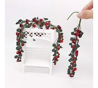 FAUOSWUK 1:12 Mini Casa de Muñecas Escena de Jardín Caballete de Hilo de Rosas Decoración de Columpio para Casa de Muñecas Rosa Rosa/Púrpura/Amarilla/Roja Resina y Alambre Accesorios Decorativos