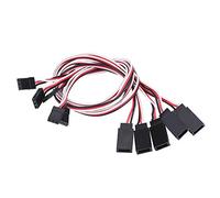 FAUOSWUK 5 Cables de Extensión Servo, Cubierta de Silicona, Conectores Macho a Hembra Duraderos de 3 Pines con Diseño de ángulo, para JR FUTABA RC Modelo Avión Coche Barco