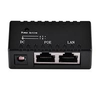 FAUOSWUK Adaptador de Inyector de Alimentación a Través de Ethernet del Divisor PoE para Divisor PoE de Red LAN, Velocidad de Red de 100 Mbps con Material ABS, para Fuente de Alimentación (Negra)