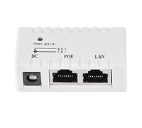 FAUOSWUK Adaptador de Inyector de Alimentación a Través de Ethernet del Divisor PoE para Divisor PoE de Red LAN, Velocidad de Red de 100 Mbps con Material ABS, para Fuente de Alimentación (Blanca)