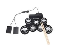 FAUOSWUK Almohadilla de Batería Electrónica USB Portátil, Juego de Batería Electrónica Plegable para Principiantes, Calidad de Sonido Realista, Metrónomo para Música Pop Rock Latina, Gran Opción de