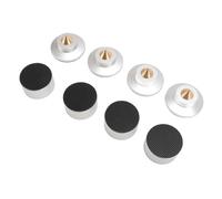 FAUOSWUK Almohadilla de Pie de Aislamiento de Altavoz de Aleación de Aluminio, Amortiguador para Reproductor de CD/DVD y Amplificadores, 4 Amortiguadores de Vibración (Plata)