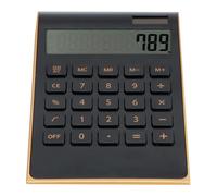 FAUOSWUK Calculadora de Doble Potencia con Batería Solar de 10 Dígitos con Pantalla LCD Inclinada para Oficina, Hogar, Escuela, Negocios, Matemáticas Financieras (Negra)