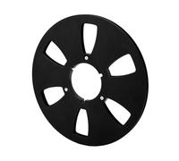 FAUOSWUK Carrete de Recogida Vacío de 1/4 y 10,5 Pulgadas, Aleación de Aluminio Fuerte para Grabación y Reproducción de Cintas de Sonido, Diseño de 6 Orificios (Negra)