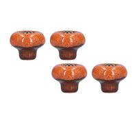 FAUOSWUK Colección de Pomos de Puerta Lateral, Elegantes Tiradores de Cerámica para Muebles de Salón y Dormitorio, Paquete de 4 (Verde estampado de leopardo antiguo naranja)
