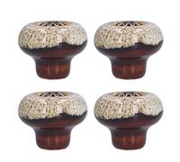 FAUOSWUK Colección de Pomos de Puerta Lateral, Elegantes Tiradores de Cerámica para Muebles de Salón y Dormitorio, Paquete de 4 (Leopardo antiguo verde blanco)