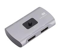FAUOSWUK Conmutador A/B Convertidor Bidireccional 4K 60Hz para Enseñanza Multimedia de Oficina Gris 8x4.5x1.5cm