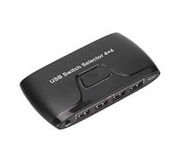 FAUOSWUK Conmutador KVM 4 Computadoras Conmutador USB Compacto para Compartir para Fácil Acceso en Entornos de Oficinas Pequeñas, ABS, 1 Unidad