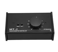 FAUOSWUK Controlador de Volumen Estéreo Pasivo Controlador de Monitor Pasivo XLR e Interfaz de 3.5 Mm Control de Silencio de Perilla de Gran Volumen con 2 XLR Entradas Combinadas de 3.5