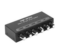 FAUOSWUK Distribuidor Mezclador Estéreo Compacto de Amplificación 5x para Músicos y Profesionales del Negro 13x7x3cm