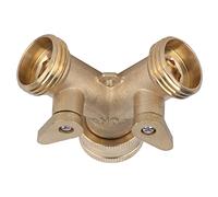 FAUOSWUK Divisor de Manguera de Jardín de Latón Divisor de Salida Duradero de 2 Vías para Manguera de Jardín NPT 3/4, Operación Simple para Riego de Césped